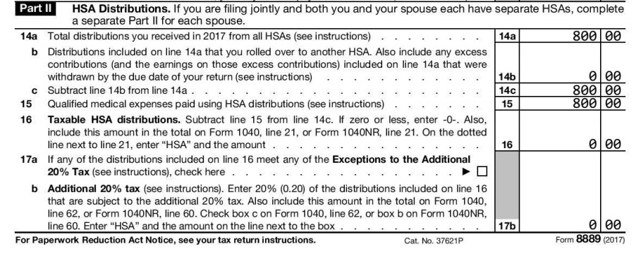 2017 HSA Form 8889 - Instructions and Example | HSA Edge